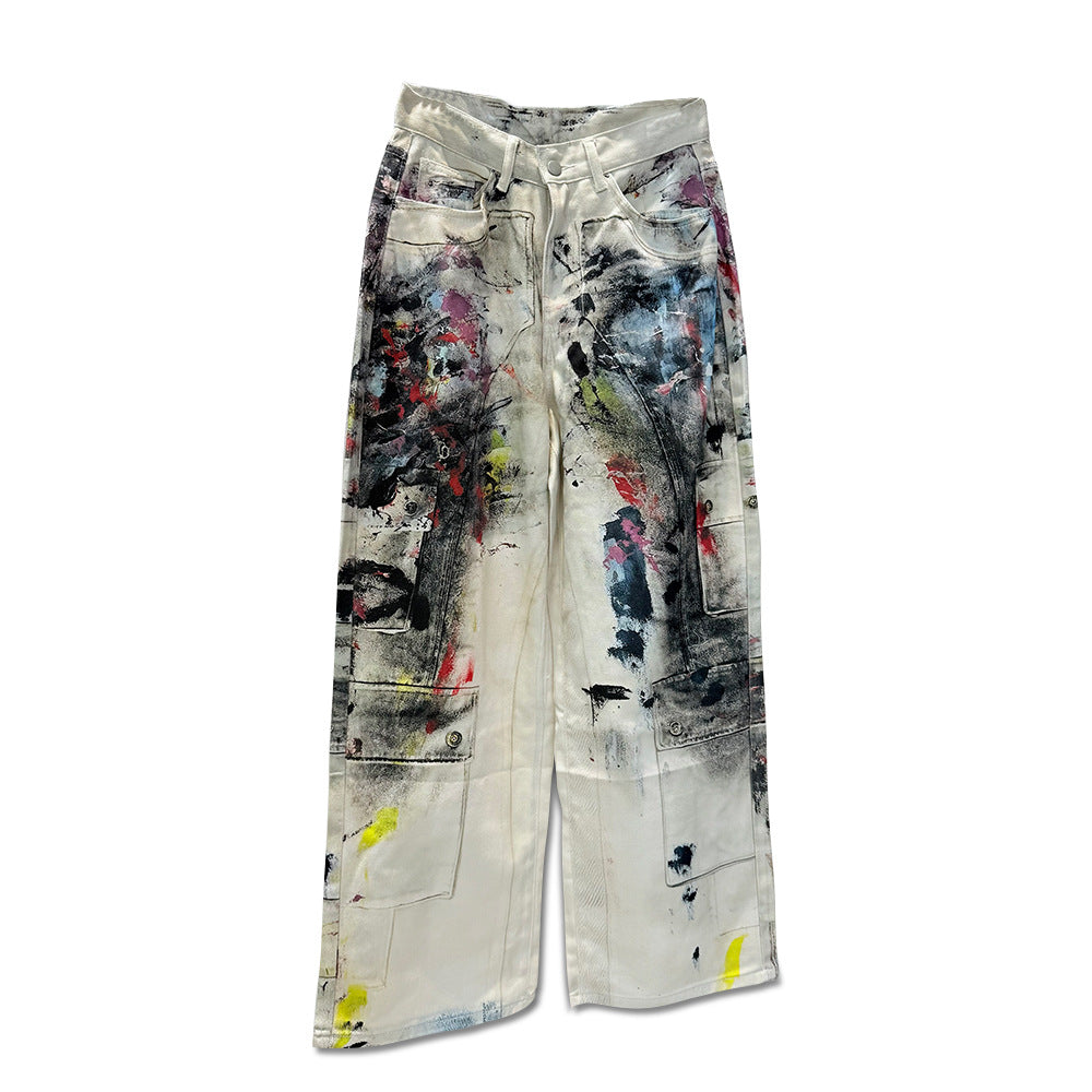 Urban Graffiti Tie-Dye Jeans
