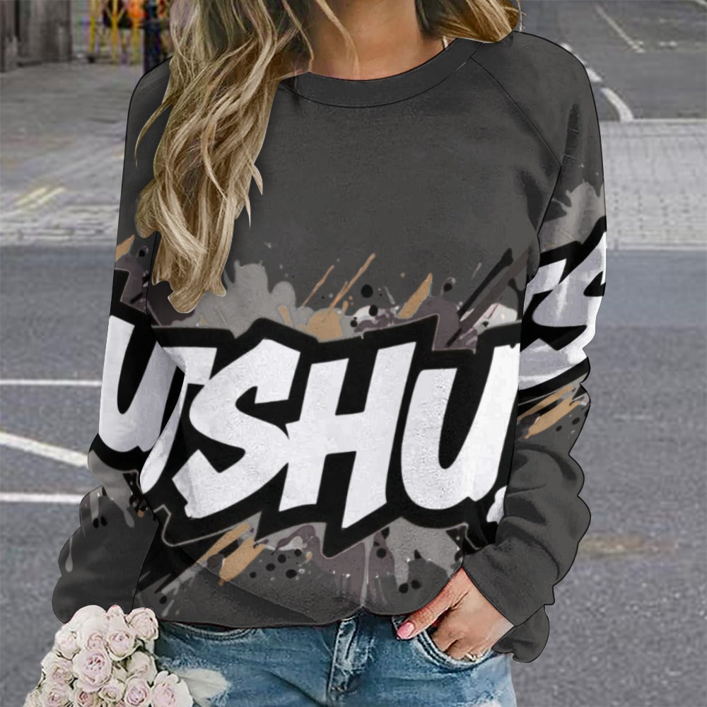 Felpa Donna JSHub Dark Edition – Graffiti Tono su Tono con Scritta Bianca