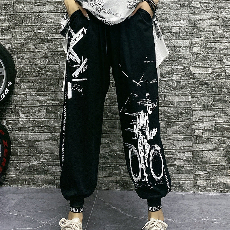 pantaloni harem stampa 3D streetwear in cotone