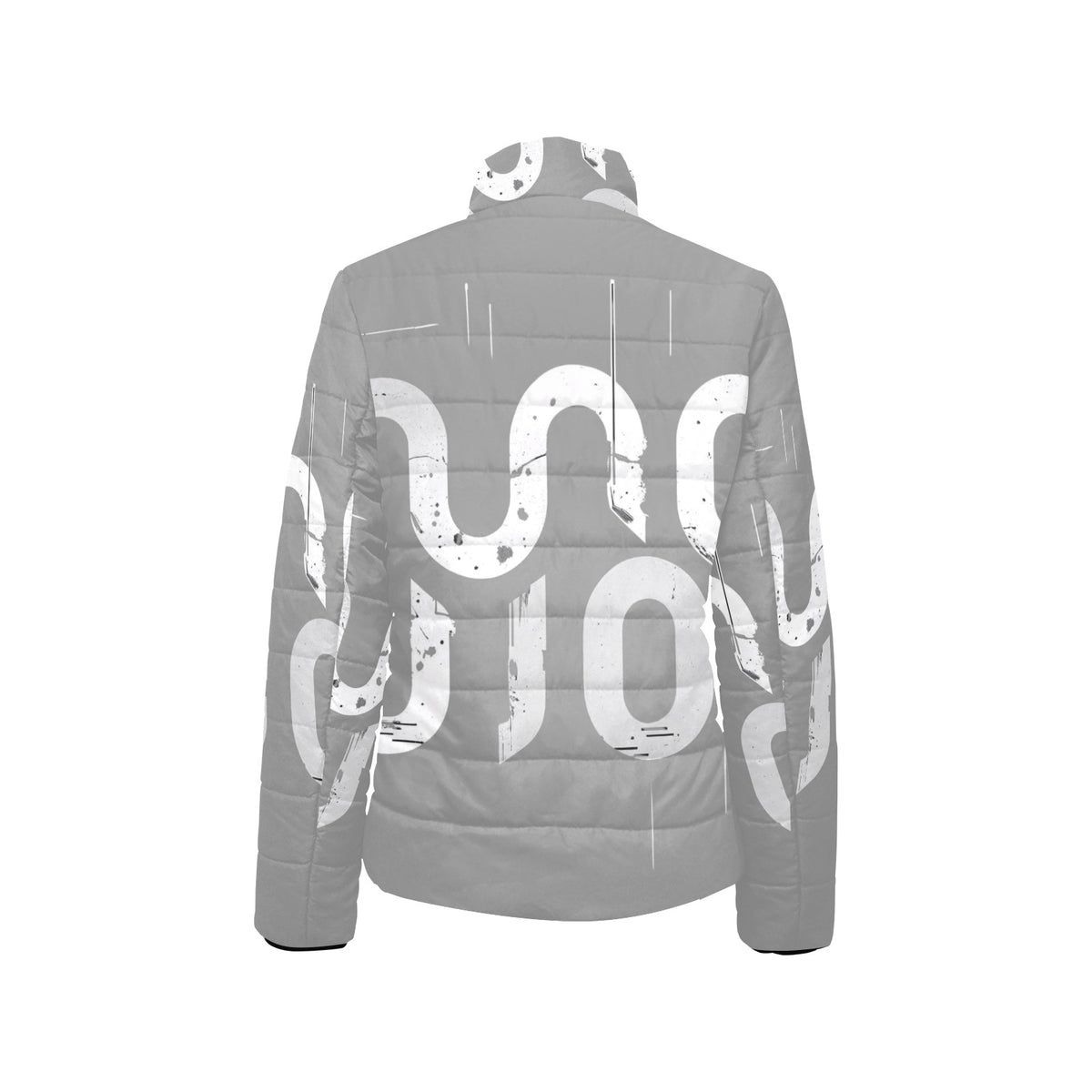 Giacca imbottita donna Dark Grey Concrete Echoes “Urban Static” colletto rialzato