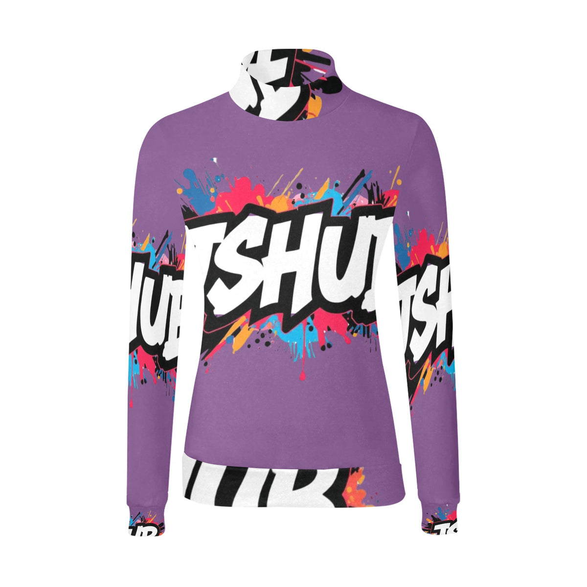 Maglione a collo alto da donna H43 con stampa all-over elegante e confortevole