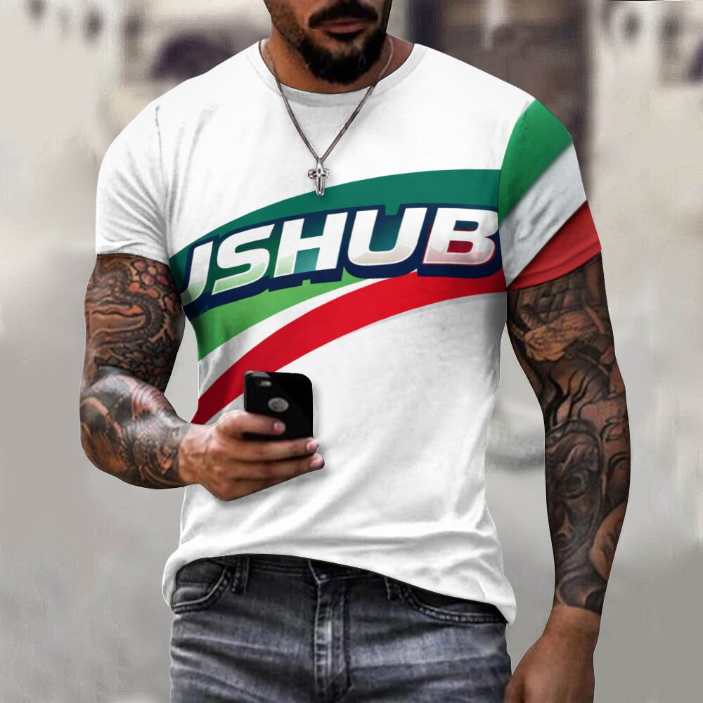 T Shirt Italy Uomo Bianca Logo JSHUB Tricolore Collezione Winter Nation 2026 Streetwear