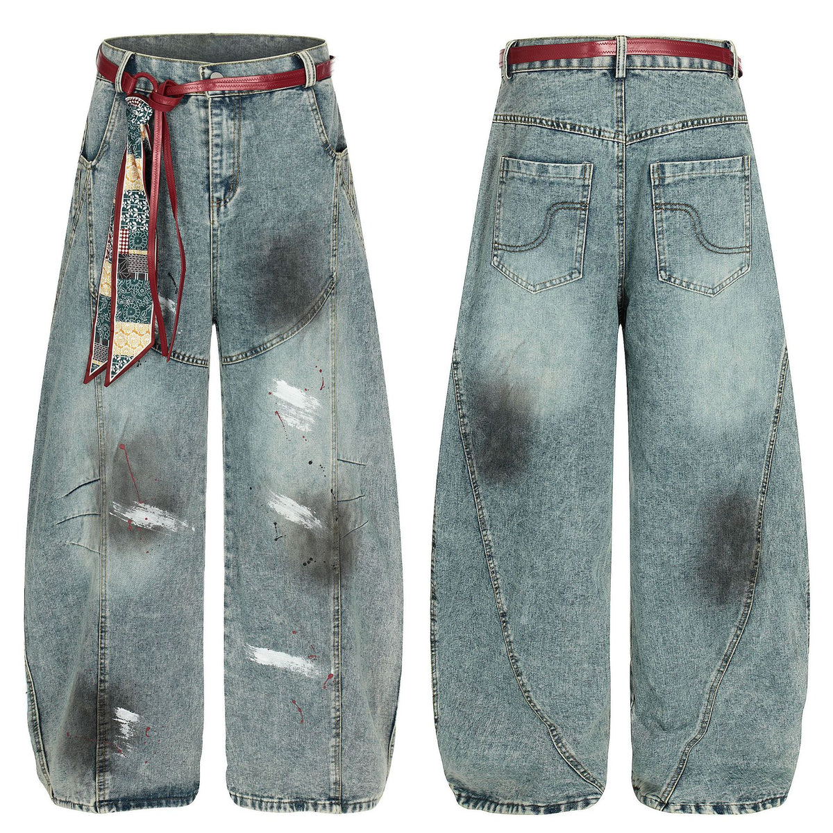 Jeans Donna Urban Paint Wide Leg Blu Casual