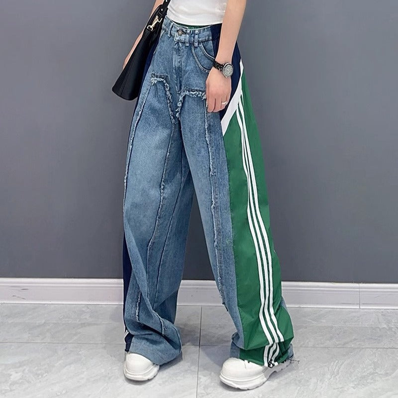 Jeans Urban Fusion Wide Jeans Patchwork Streetwear