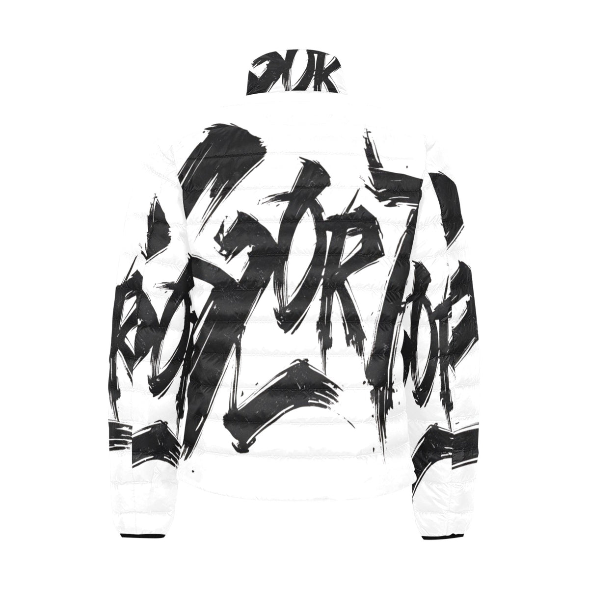 Giacca Bomber Uomo Collezione JSports Momo M01 Dominio Bianco Nero JSHUB – Base Bianca con Stampa All-Over Nera