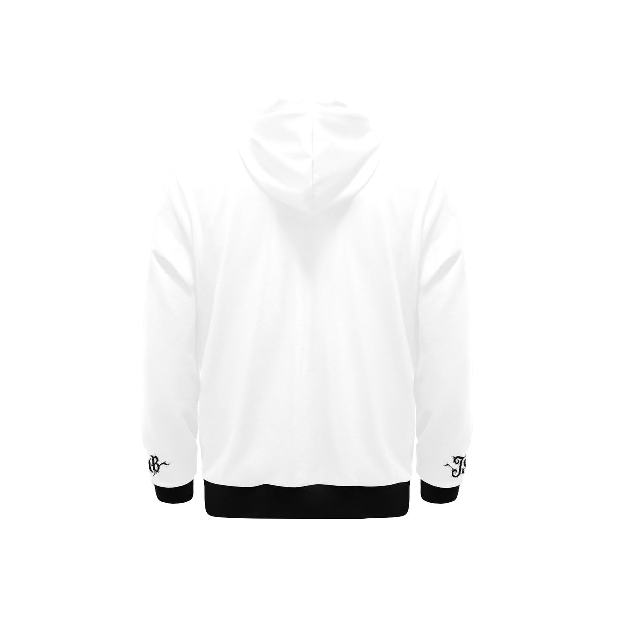 Felpa Uomo JSHUB White Signature sfondo nero logo centrale Collezione Monocolore