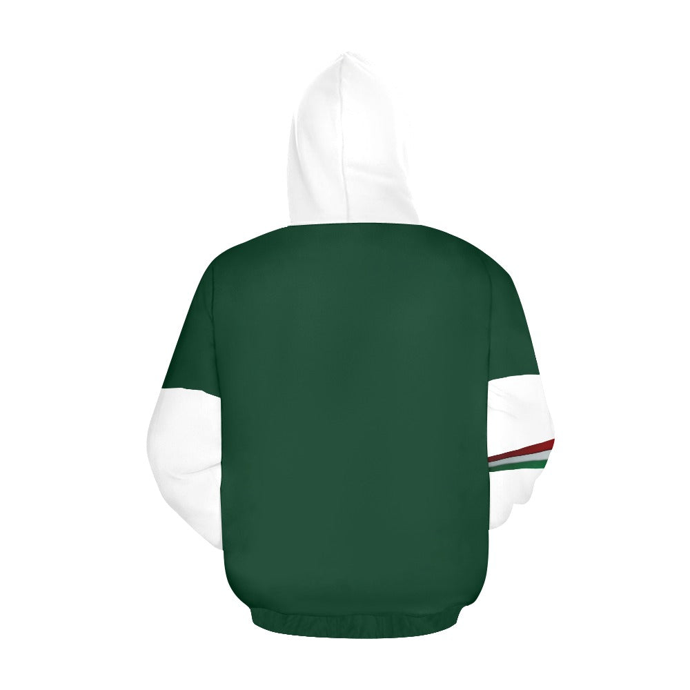 JSHUB Winter Nation Italy Edition – Felpa Donna Verde Scuro White Contrast