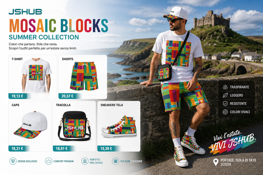 Mosaic Blocks: la nuova capsule streetwear uomo JSHUB ispirata ai colori dell'arte urbana è disponibile da oggi online