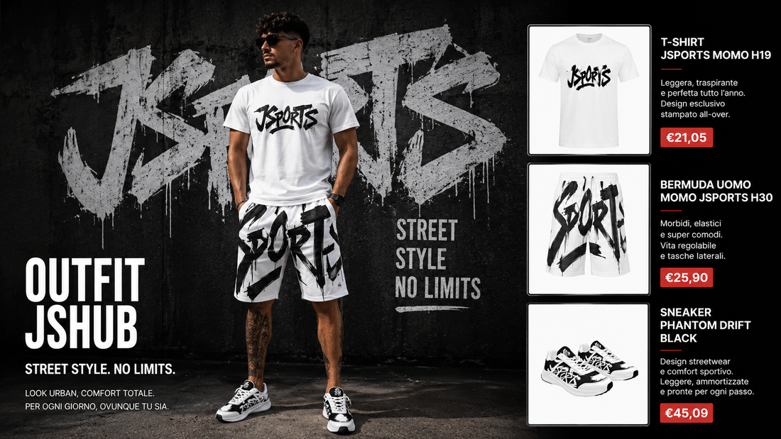 Outfit Uomo MOMO JSPORTS H30: il nuovo streetwear estivo in Edizione Limitata che definisce lo stile urbano