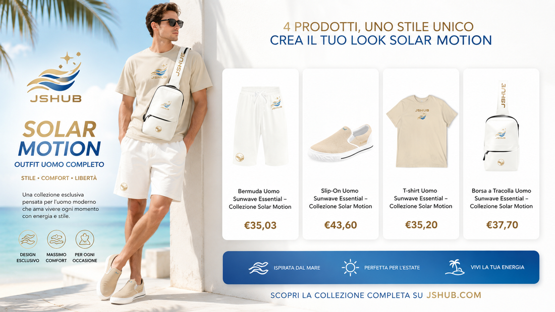 Nasce la Collezione Uomo Solar Motion di JSHUB: il tuo outfit estivo completo è finalmente online
