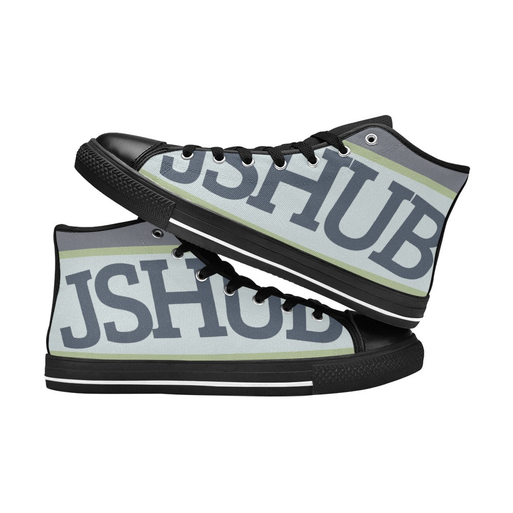 Sneakers alta donna JSHUB in tela bianca stile anni 50