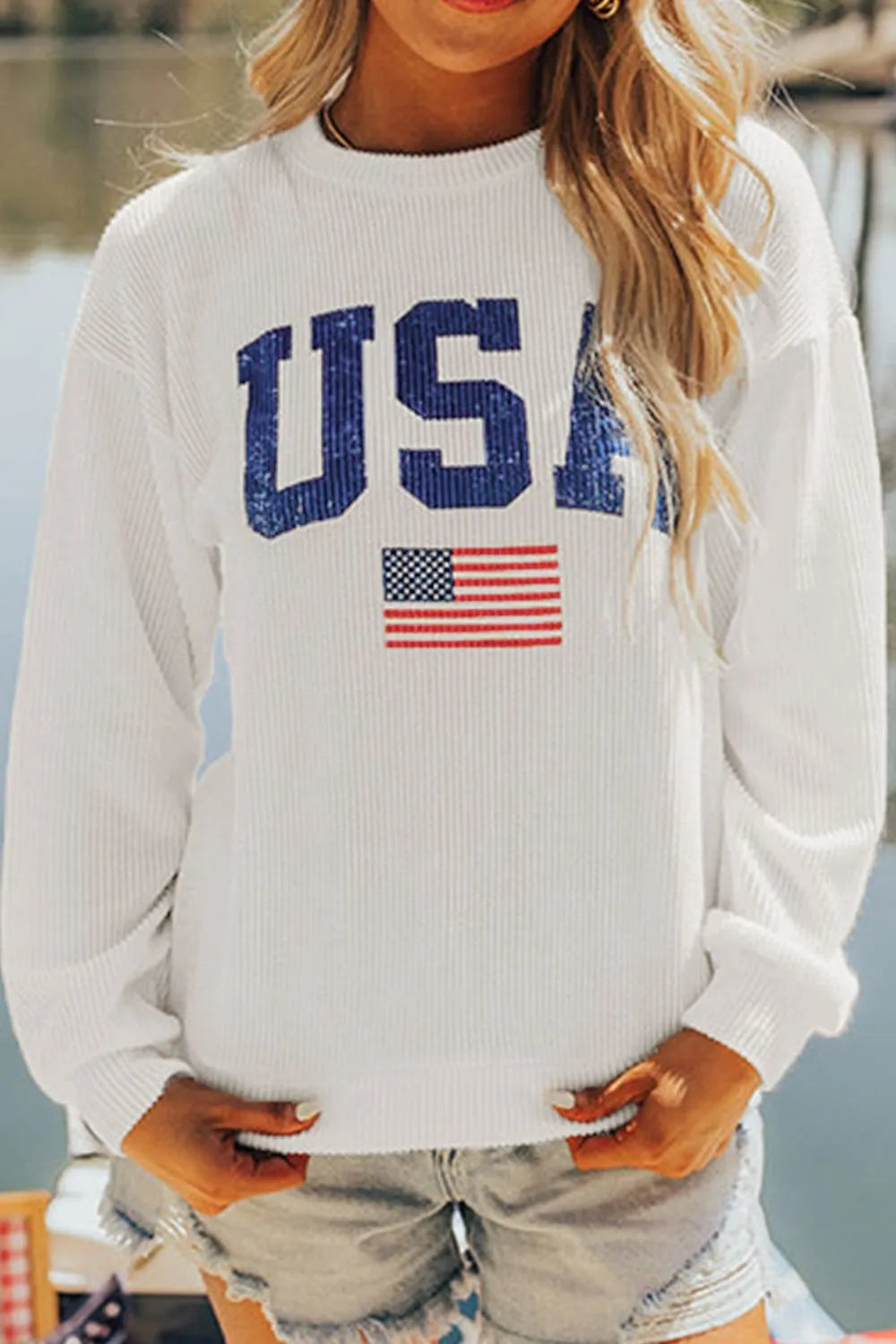 Felpa  "Stars & Stripes" con Cappuccio e Cordino