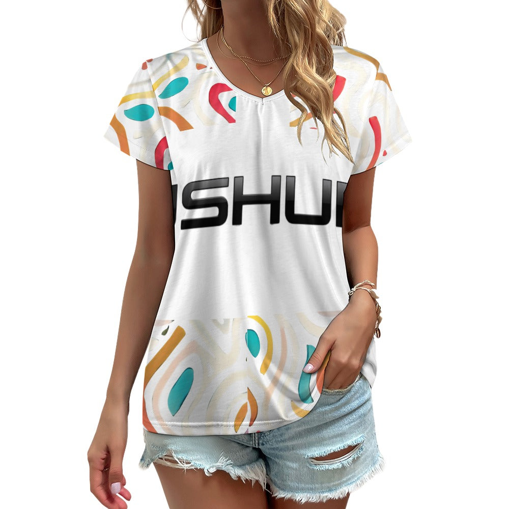 T-Shirt Donna Scollo a V Aurora Pastel | JSHUB
