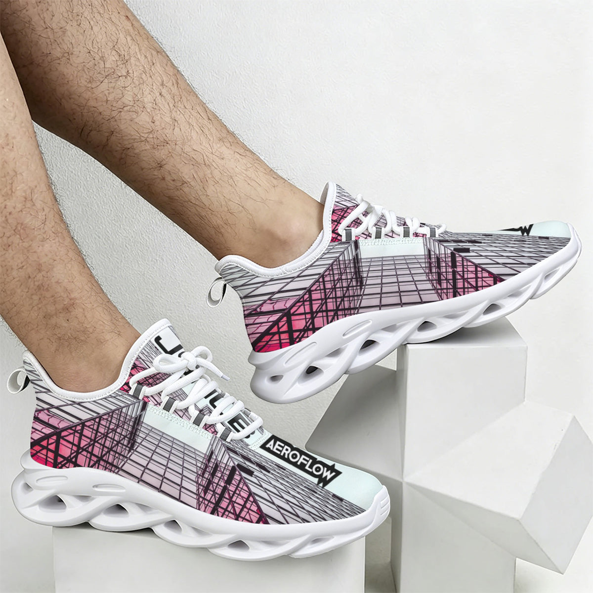 Sneakers Uomo JSHUB AeroFlow Crimson Velocity – Scarpe Streetwear Ultraleggere con Suola Hollow