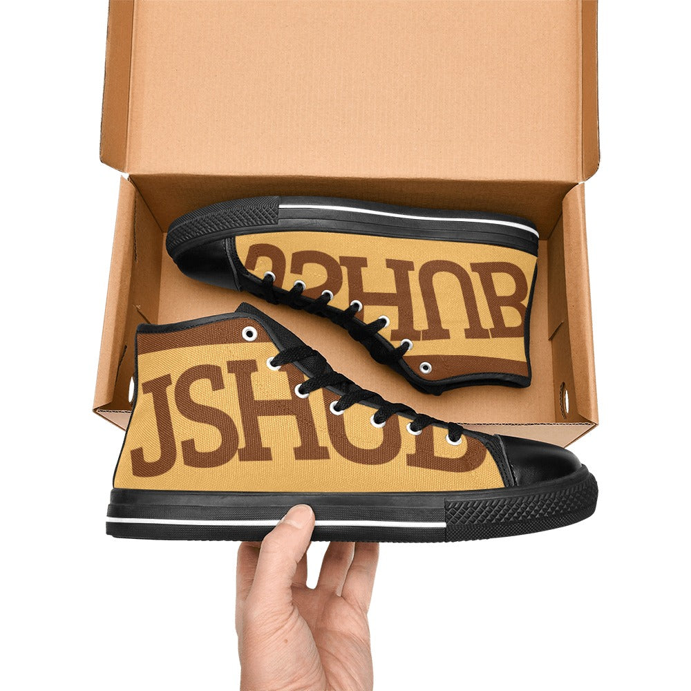 Sneakers alta donna JSHUB in tela bianca stile anni 50