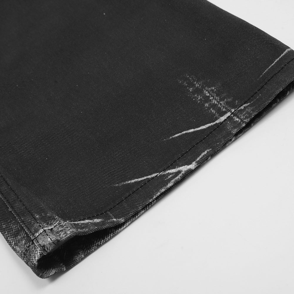 Jeans Uomo Punk Shadow Straight Fit Neri Denim