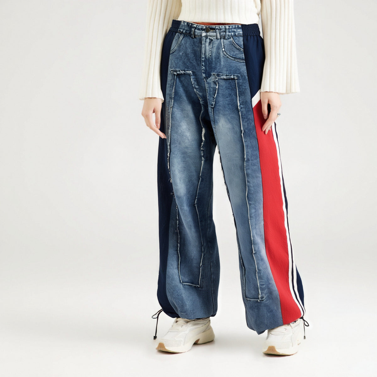 Jeans Urban Fusion Wide Jeans Patchwork Streetwear