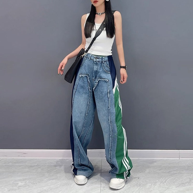Jeans Urban Fusion Wide Jeans Patchwork Streetwear