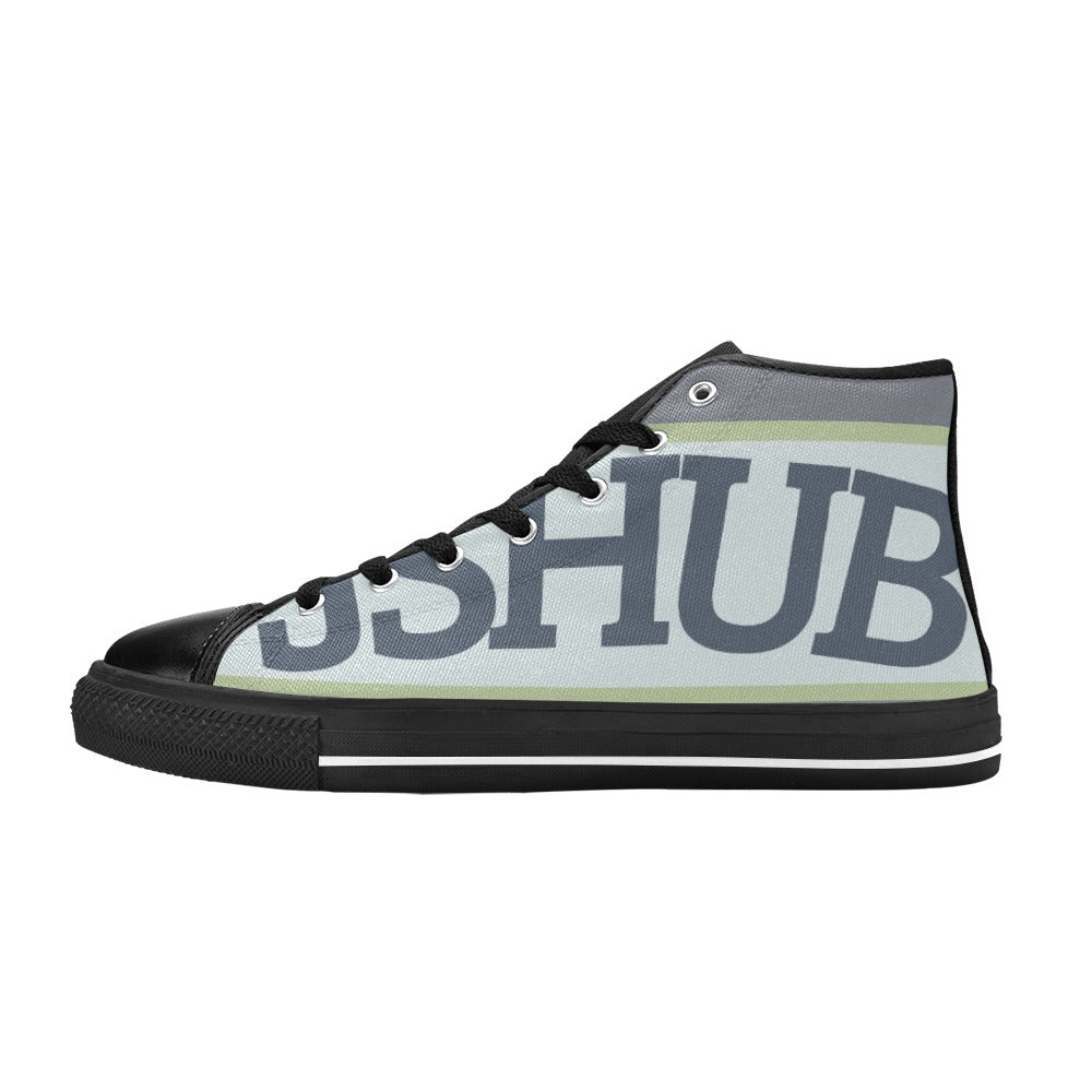 Sneakers alta donna JSHUB in tela bianca stile anni 50