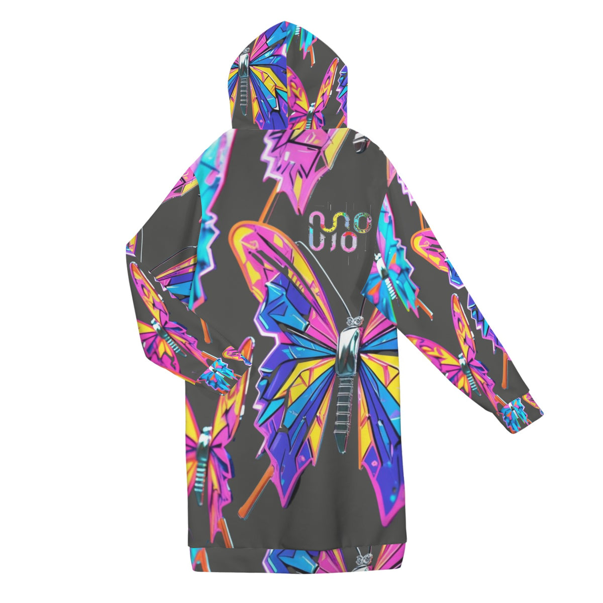 Giacca felpa donna con cappuccio e zip Wings of Noise stampa all-over – 10 varianti colore