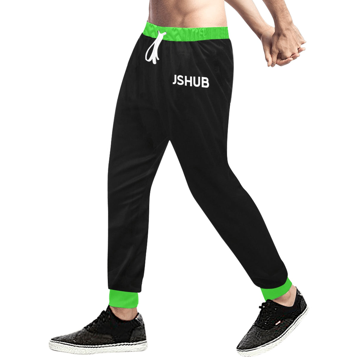 JS HUB Motion Core Pants Uomo Streetwear Nero Calf Graphic