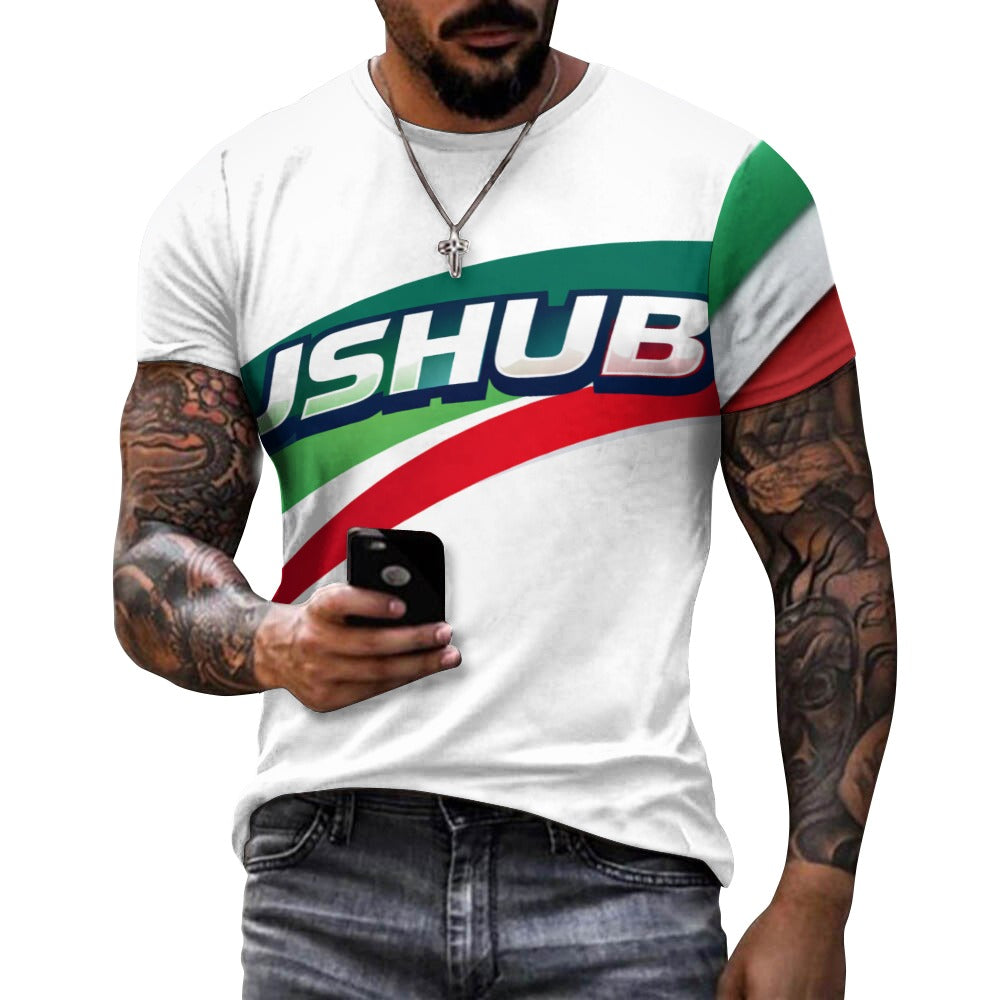 T Shirt Italy Uomo Bianca Logo JSHUB Tricolore Collezione Winter Nation 2026 Streetwear