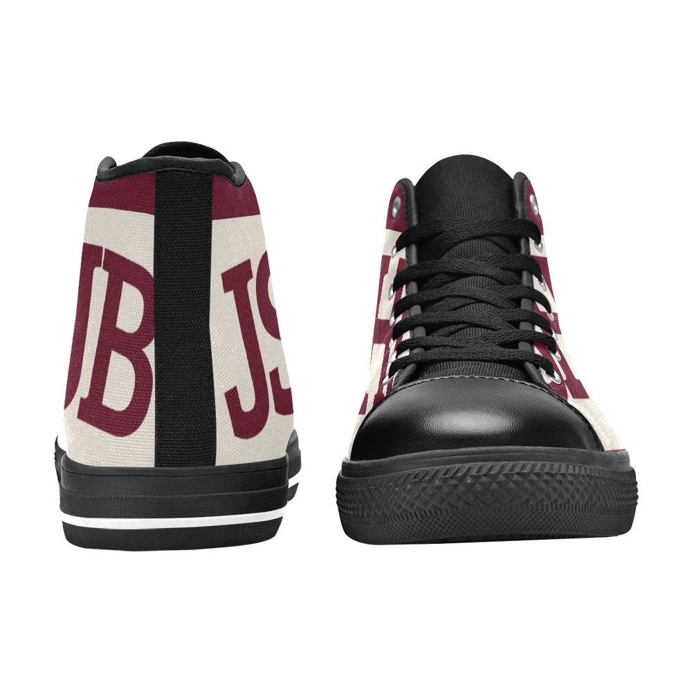 Sneakers alta donna JSHUB in tela bianca stile anni 50