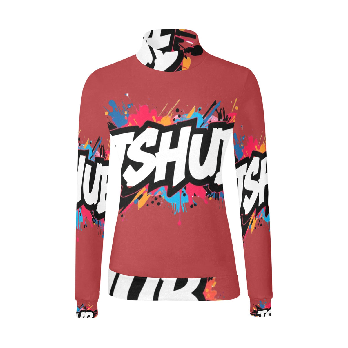 Maglione a collo alto da donna H43 con stampa all-over elegante e confortevole