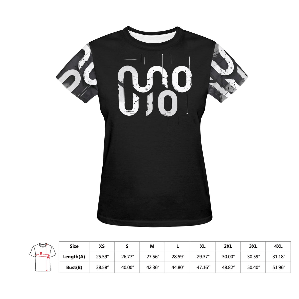 T-shirt donna graffiti all over "Urban Static" – Collezione Concrete Echoes | JSHUB
