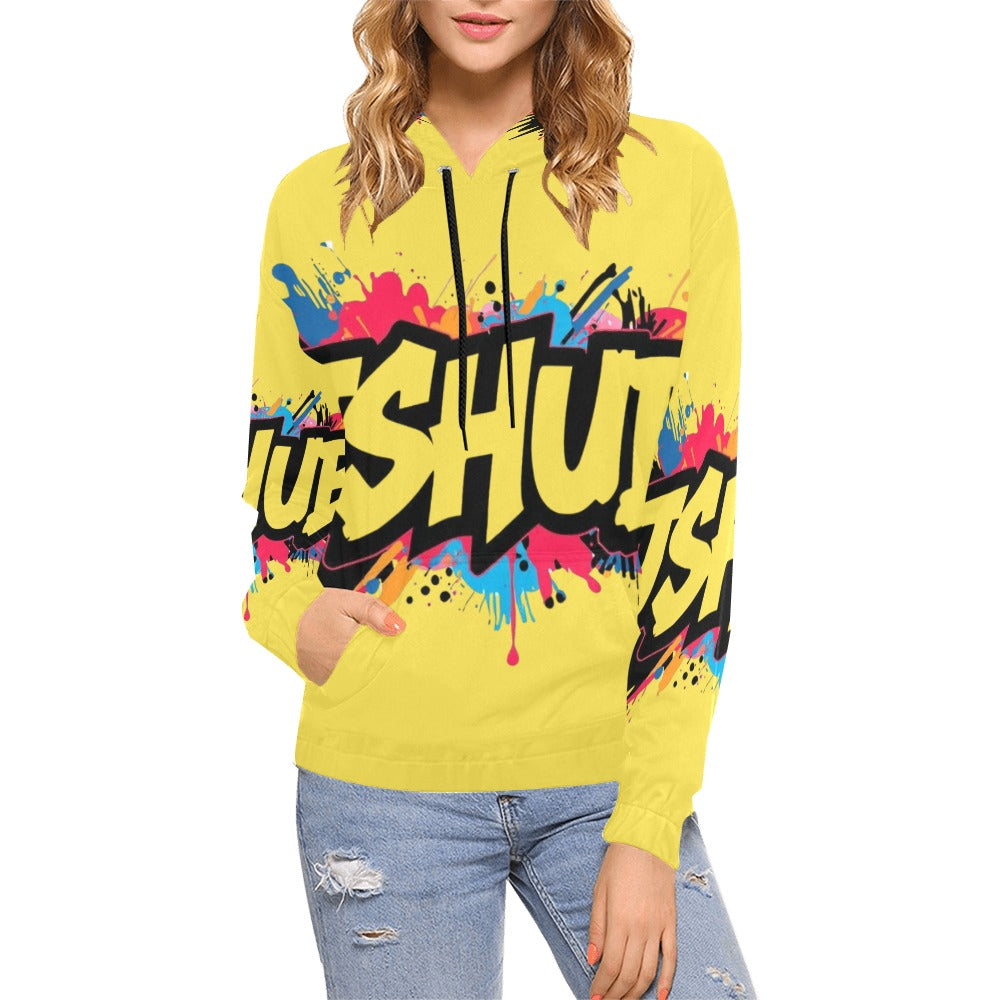 Felpa con cappuccio da donna H13 con stampa all-over