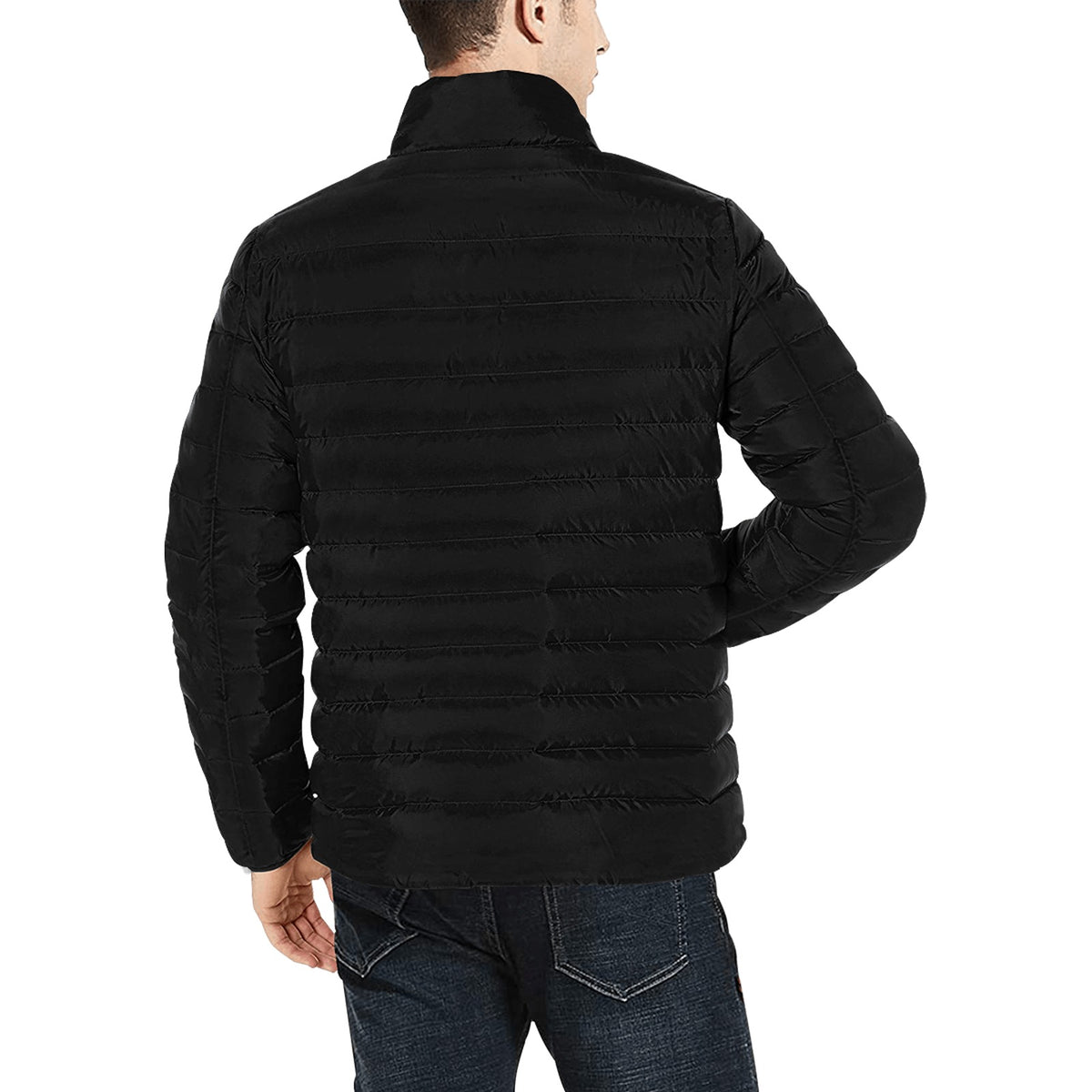 Giacca Bomber Uomo Collezione JSports Mono H18 Black-Orange JSHUB – Base Nera Stampa Centrale Arancio Fluo Sfumato