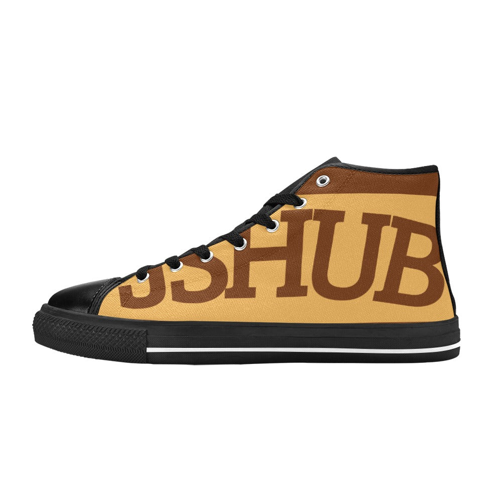 Sneakers alta donna JSHUB in tela bianca stile anni 50