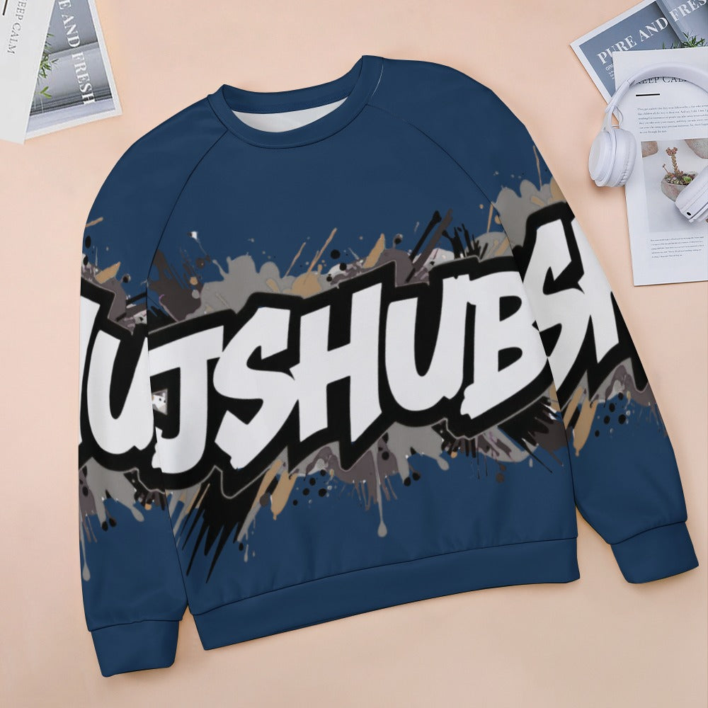 Felpa Donna JSHub Dark Edition – Graffiti Tono su Tono con Scritta Bianca