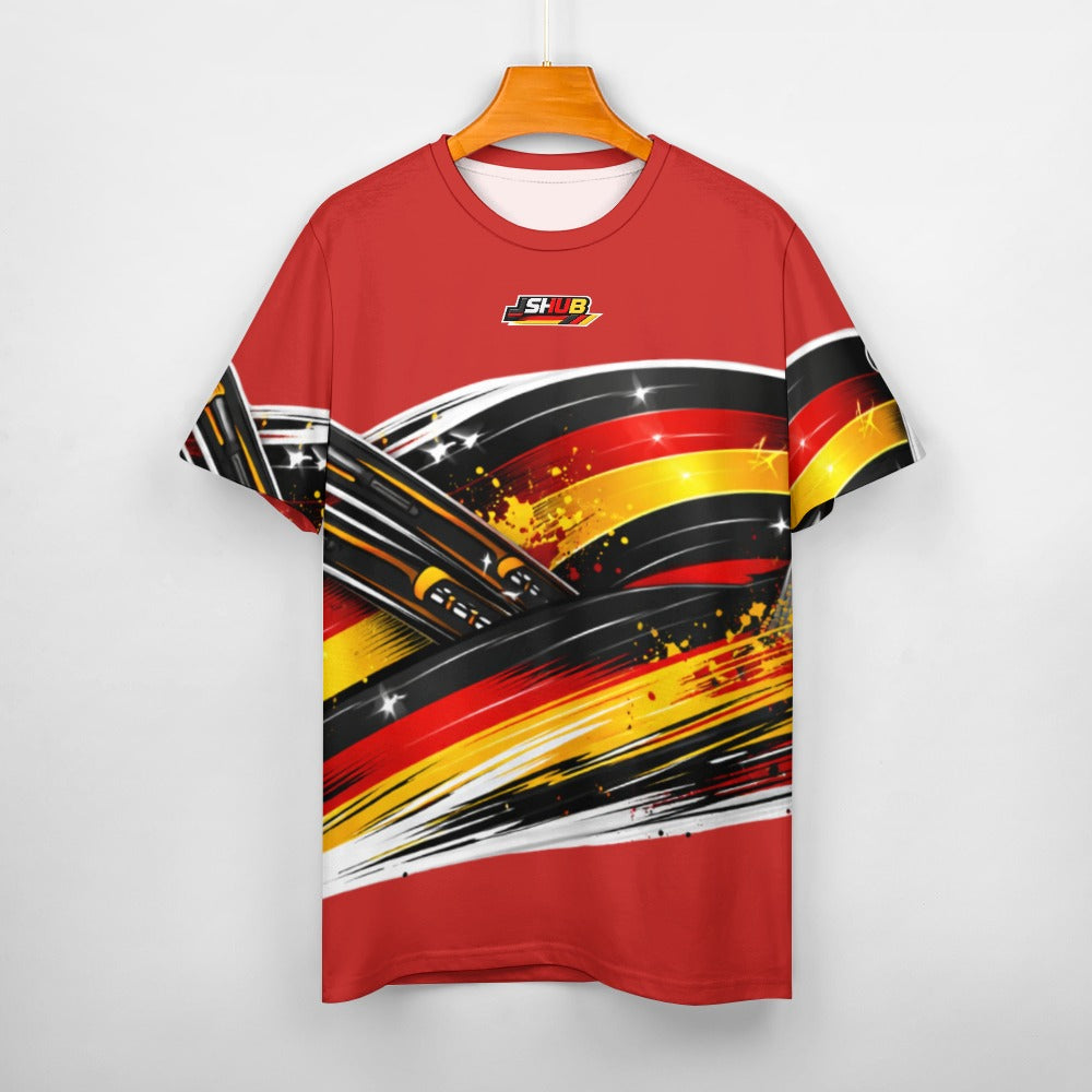 T-Shirt Germany Uomo Rosso Scuro JSHUB Winter Nation 2026 Streetwear