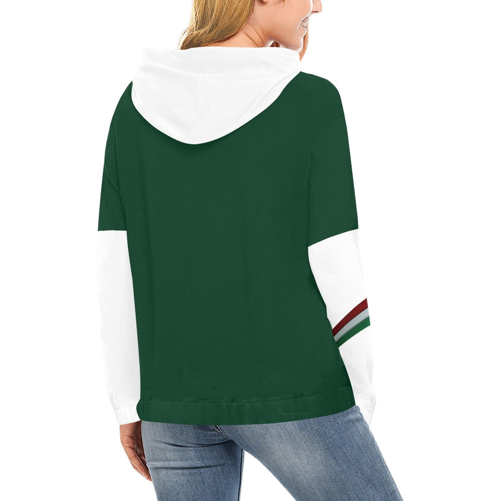 JSHUB Winter Nation Italy Edition – Felpa Donna Verde Scuro White Contrast