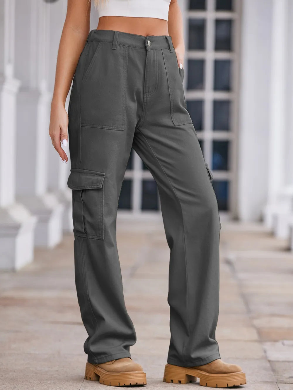 Pantaloni Cargo Donna JSHUB Urban Grid SS26 Denim Utility