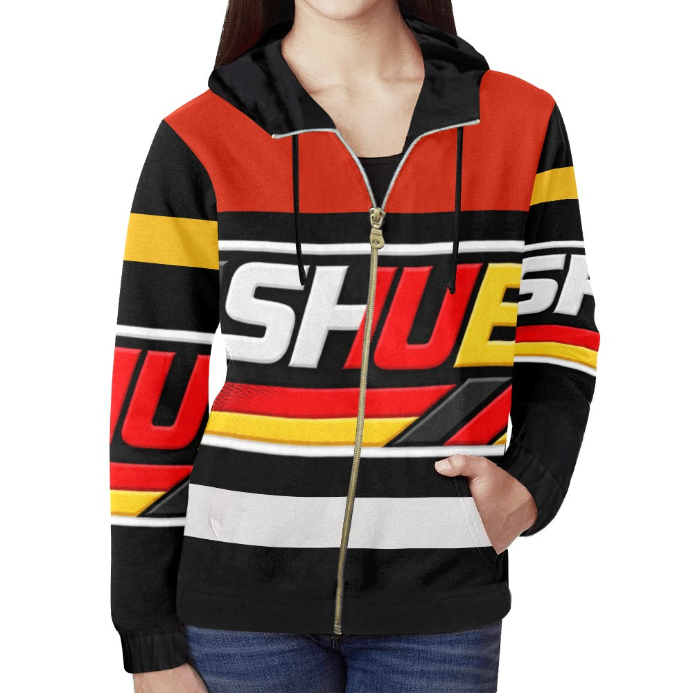 Felpa Germany Donna Nera JSHUB Winter Nation 2026 Zip Hoodie Streetwear