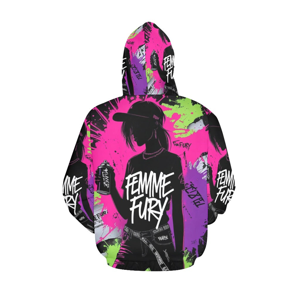 Felpa Femme Fury graffiti con cappuccio – Hoodie donna