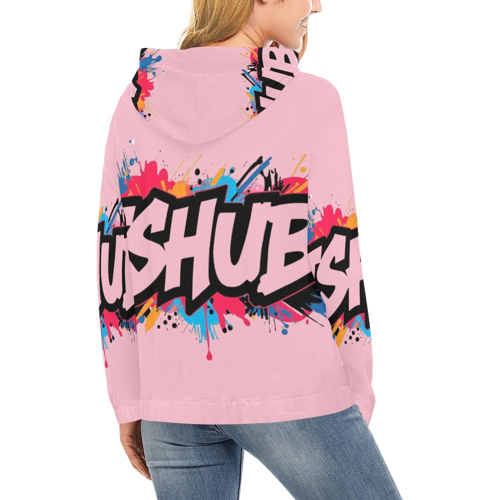 Felpa con cappuccio da donna H13 con stampa all-over