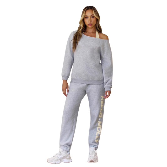 Tuta Donna Streetwear Set Felpa Oversize e Jogger Stampa Laterale