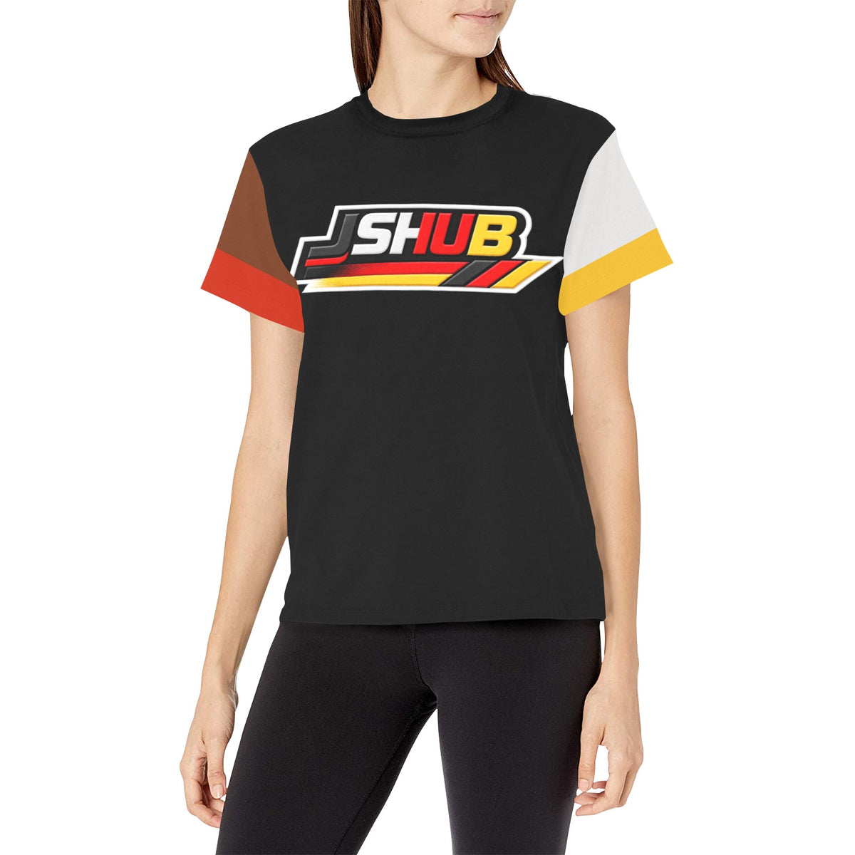 T-Shirt Germany Donna Nera JSHUB Winter Nation 2026 Streetwear