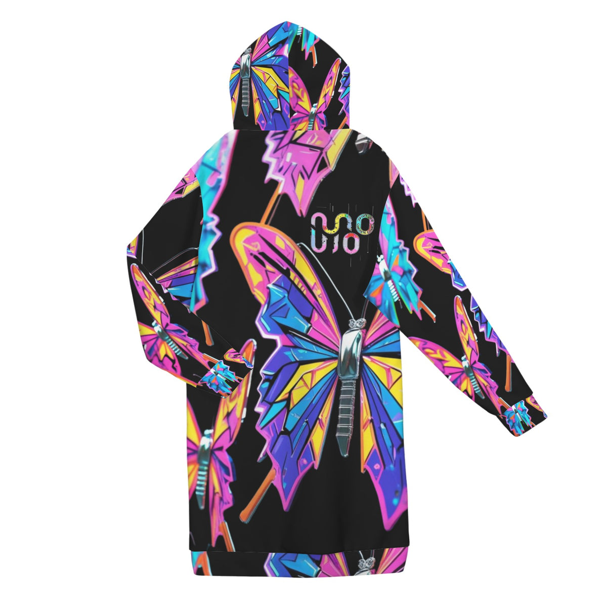 Giacca felpa donna con cappuccio e zip Wings of Noise stampa all-over – 10 varianti colore