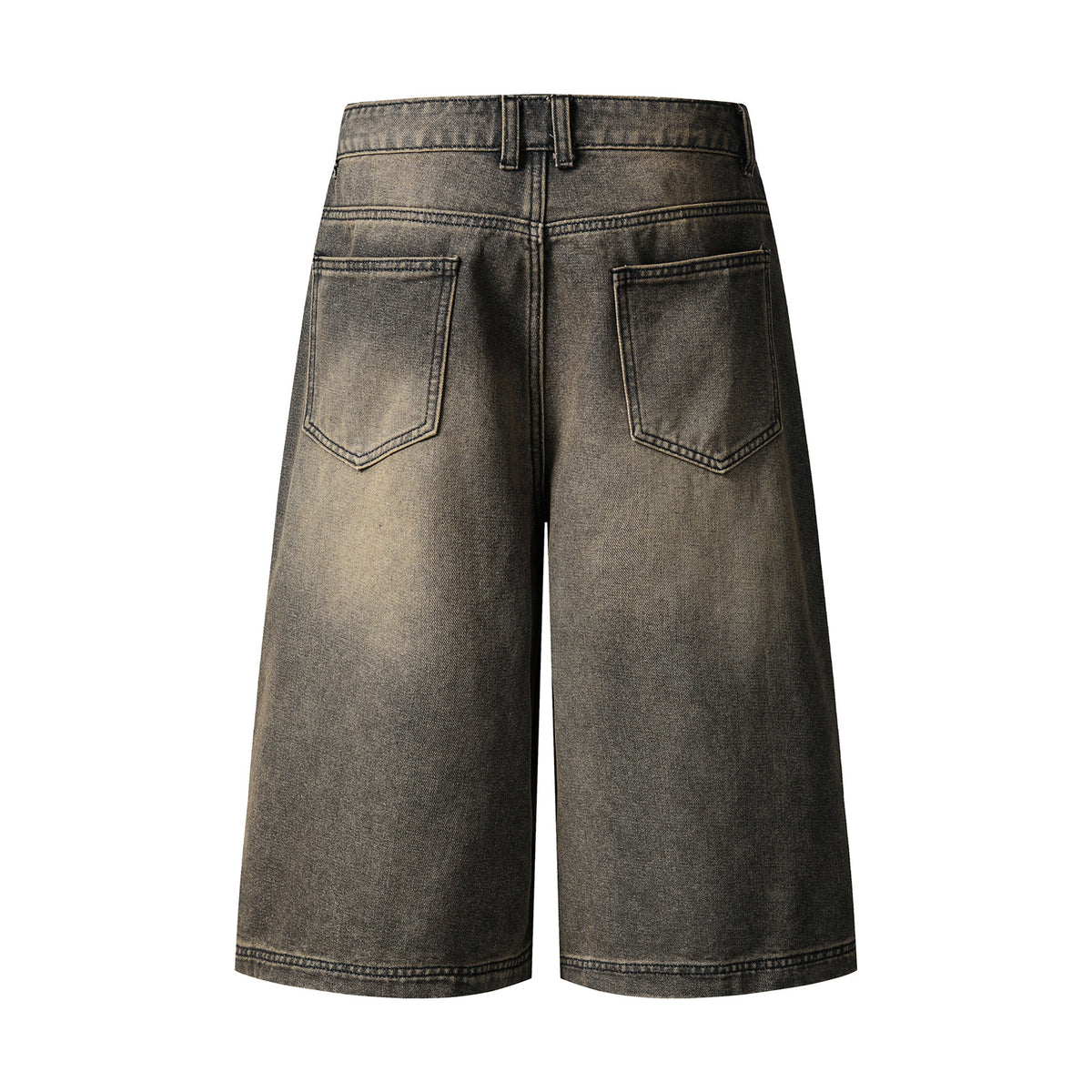 Bermuda “Splice Riot” denim sfrangiato unisex loose fit