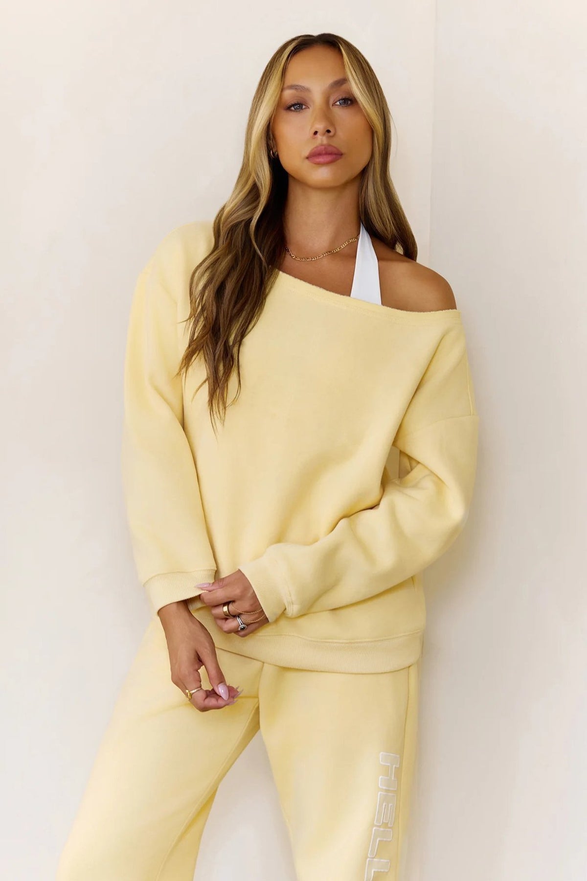 Tuta Donna Streetwear Set Felpa Oversize e Jogger Stampa Laterale