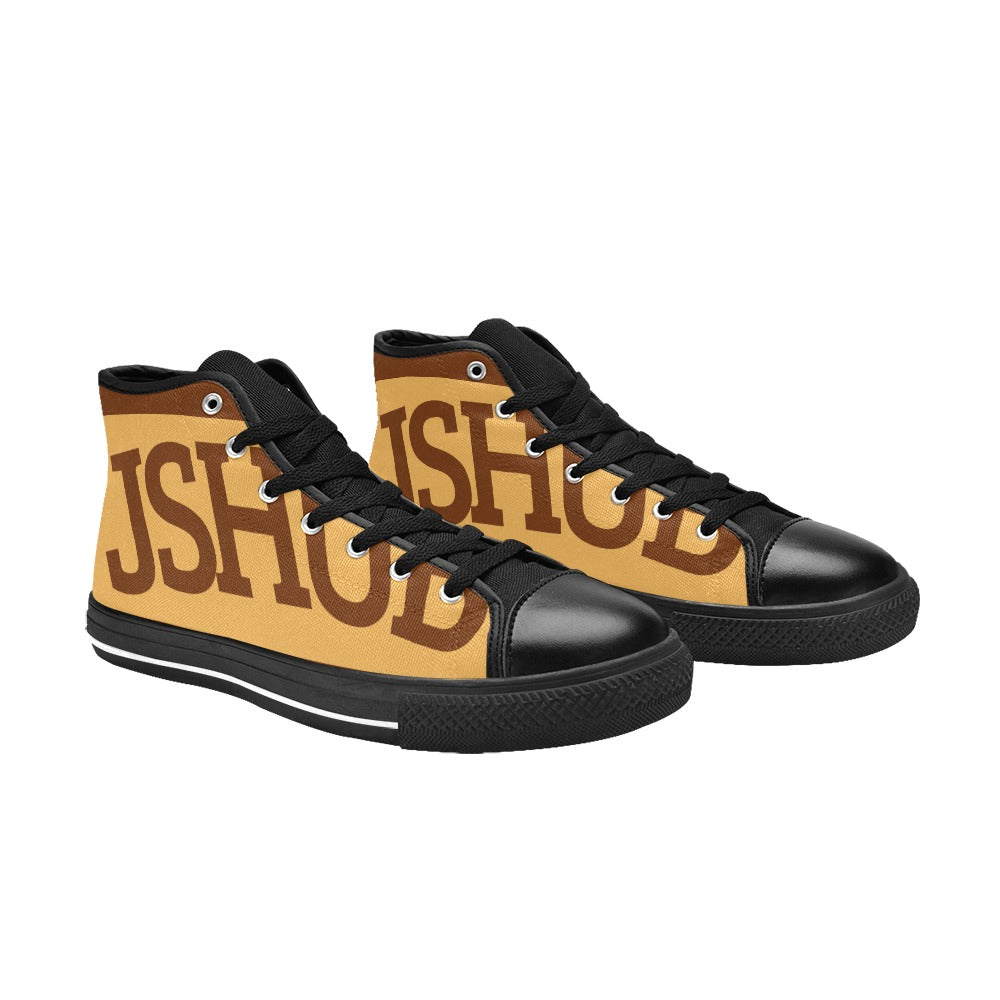 Sneakers alta donna JSHUB in tela bianca stile anni 50