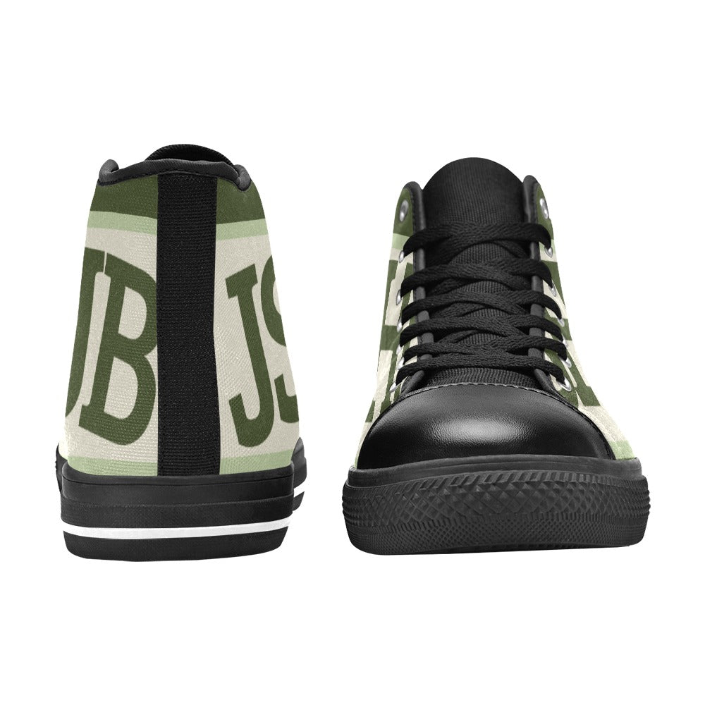 Sneakers alta donna JSHUB in tela bianca stile anni 50