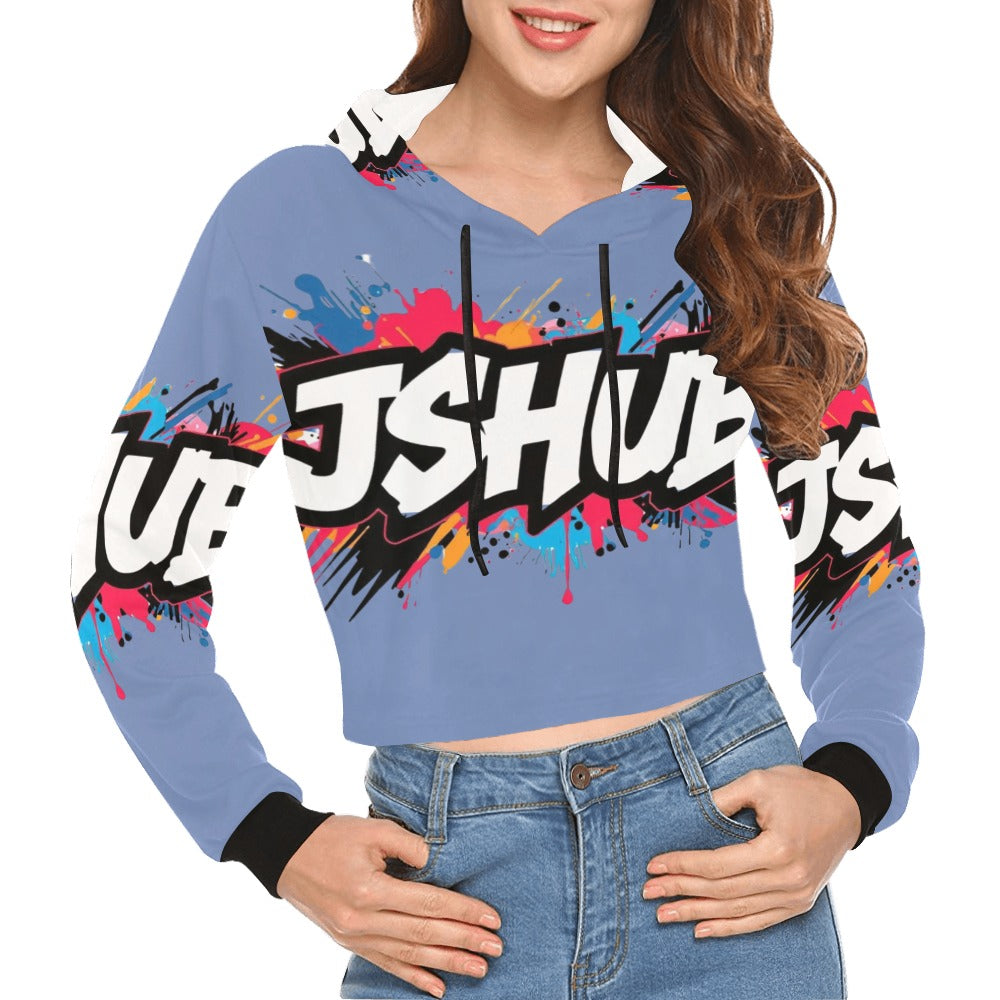 Felpa Corta con Cappuccio da Donna – Stampa All Over JSHub