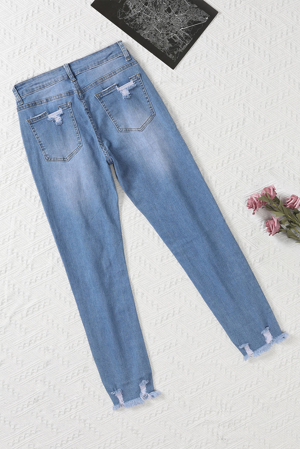 Jeans Boyfriend Distressed Nero