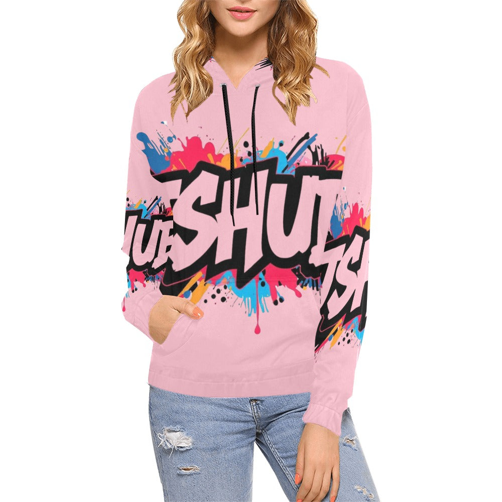 Felpa con cappuccio da donna H13 con stampa all-over