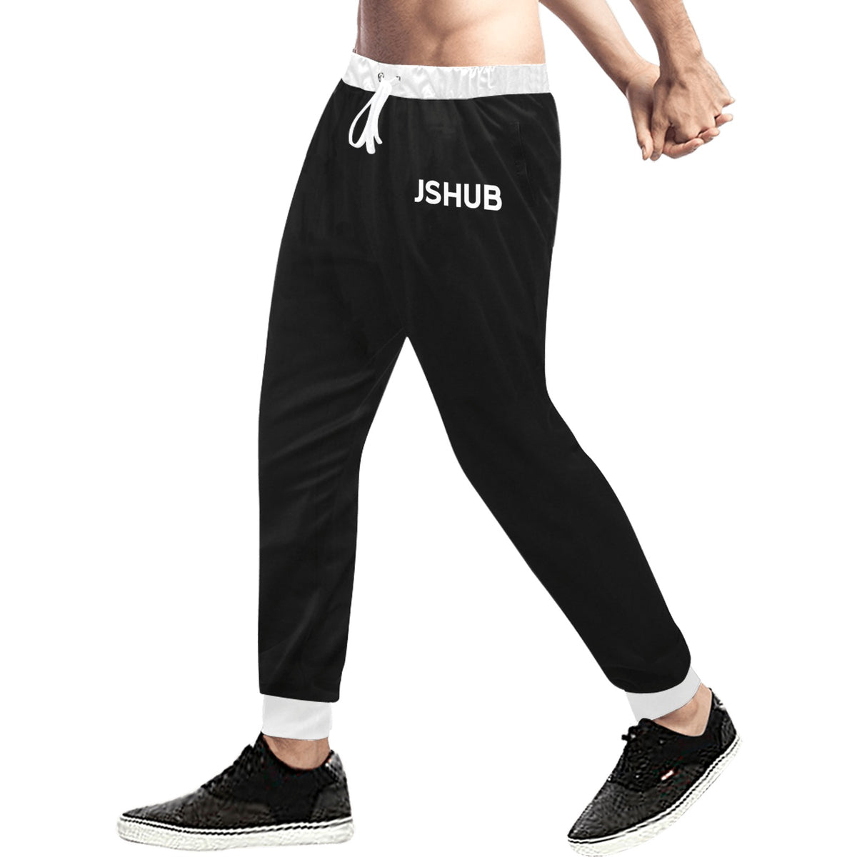 JS HUB Motion Core Pants Uomo Streetwear Nero Calf Graphic